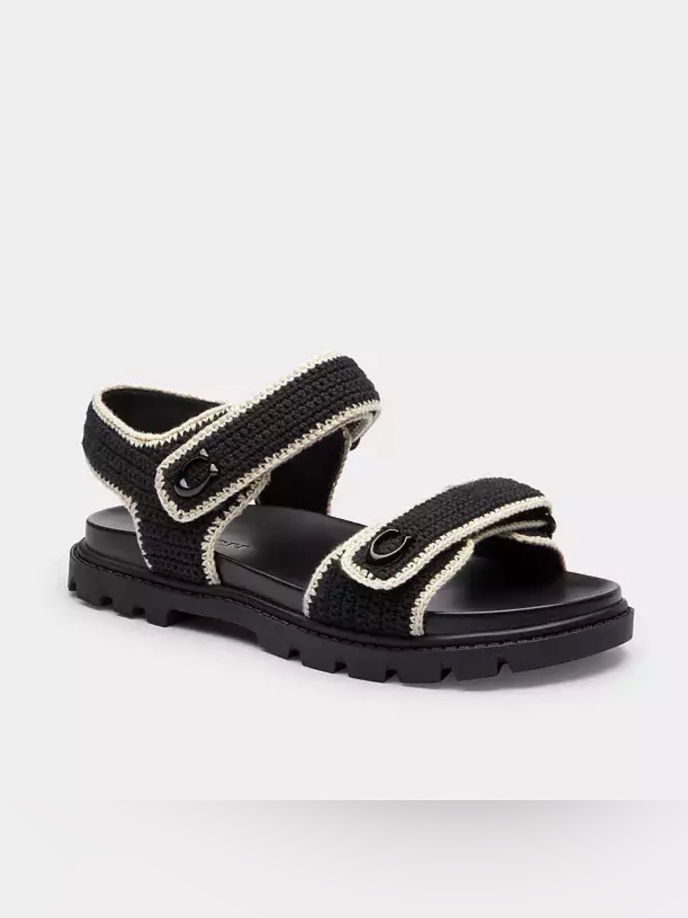 Coach Brynn Crochet Double Strap Sandals Size 41.5